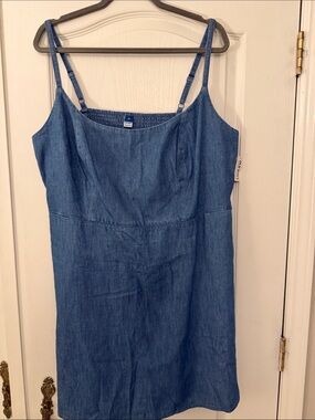 Old Navy Chambray Spaghetti Strap Dress - Denim Blue Size 2X NWT